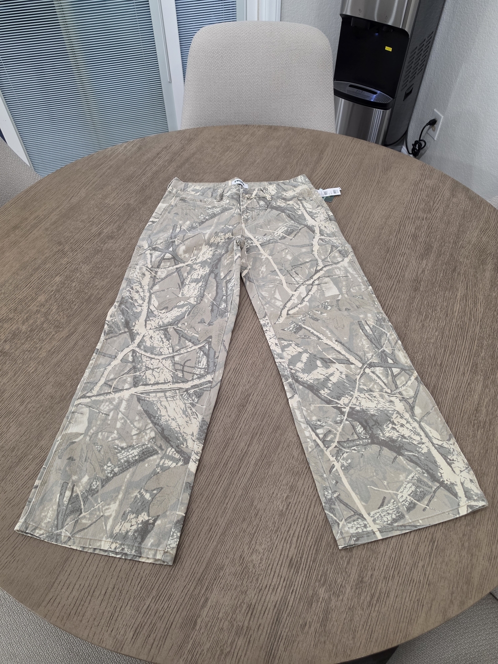 Rsq Tillys Women's Camouflage Wide-Leg Jeans - Beige/Gray